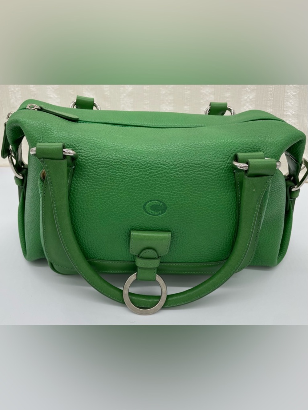 Eleanor CHESNEAU Satchel in Green Kalahari Leather, Luxury Brand, NWT